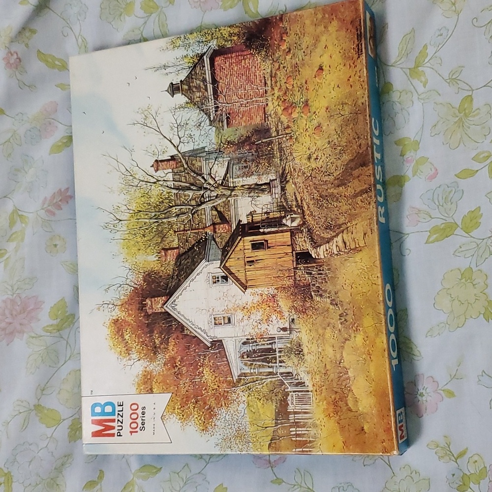 Milton Bradley Sealed 1000 Piece Puzzle Autumn Unfolds Rustic Vintage 1977 NEW